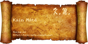 Kain Máté névjegykártya